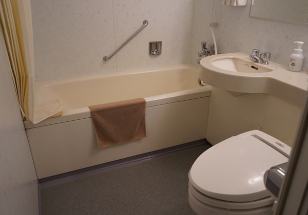 Modern bathroom with clean plumbing fixtures